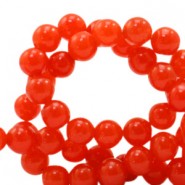 Jade natural stone beads round 6mm Candy red